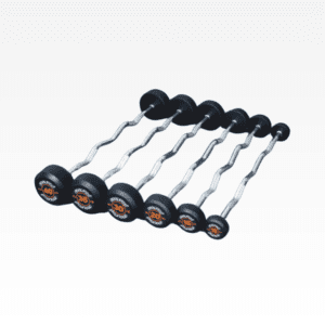 IMPORTED EZ CURL BAR WITH FIXED WEIGHT Dumbbells & Fixed Barbells Barbells