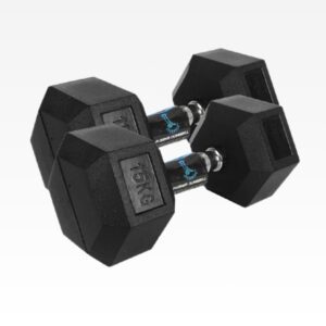 Hex Rubber Coated Dumbbells